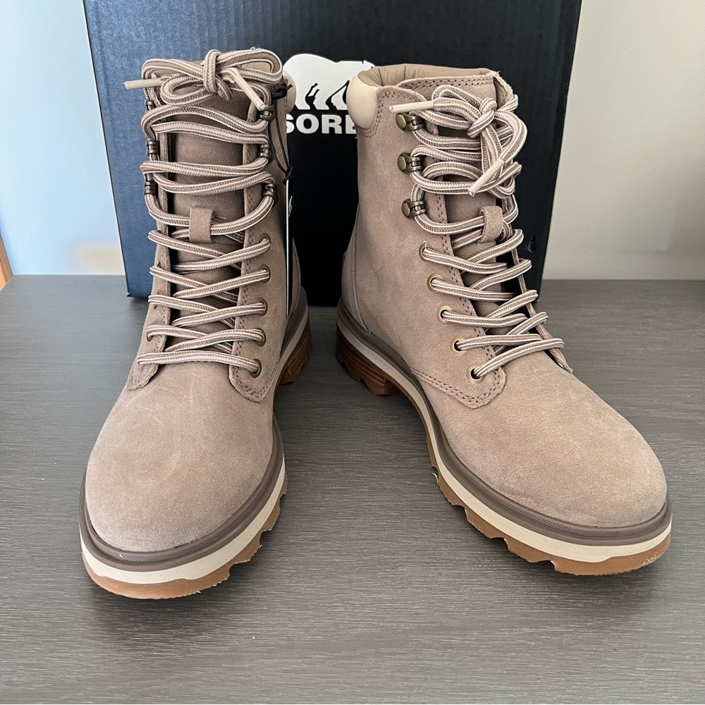 SOREL Lennox Lace-up Waterproof Boots in Omega Taupe